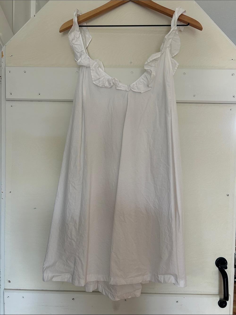 H&M lightweight ruffle neck cotton mini dress